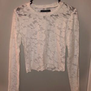 Floral long sleeve crop top